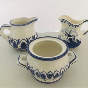 Vintage sugar bowl + creamer